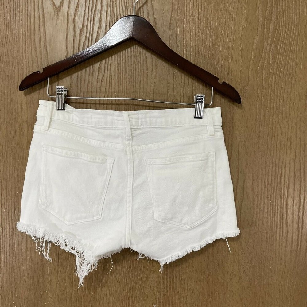 FRAME Denim Le Cutoff Denim Jean Distressed Shorts White Size 26 - Picture 4 of 6